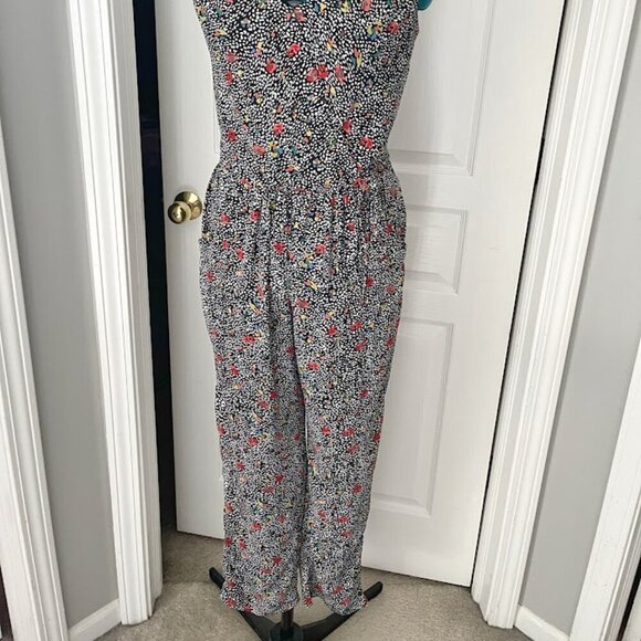 Anthropologie Elevenses Peonia Floral Lightweight Straight Leg Romper Jumpsuit - Picture 14 of 14